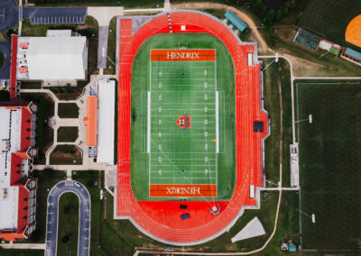 Hendrix College Stadium as seen from the air